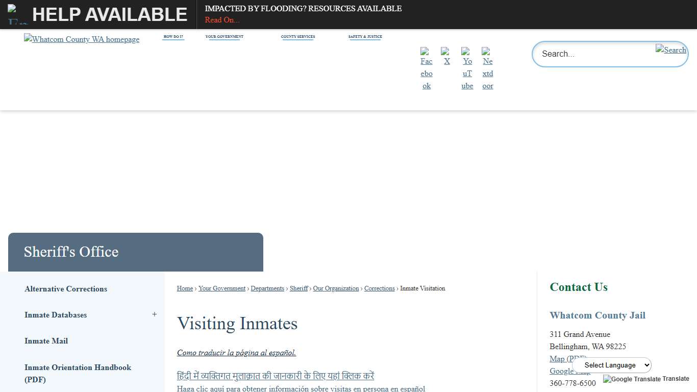 Visiting Inmates | Whatcom County, WA - Official Website